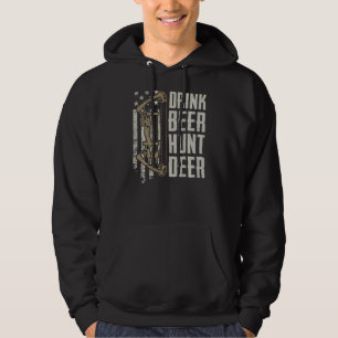 Drink Beer Hunt Deer Funny Archery Bow Jagen (on Hoodie