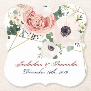 Drink Coasters Geometric Garden Rose Anemone Rusti Untersetzer