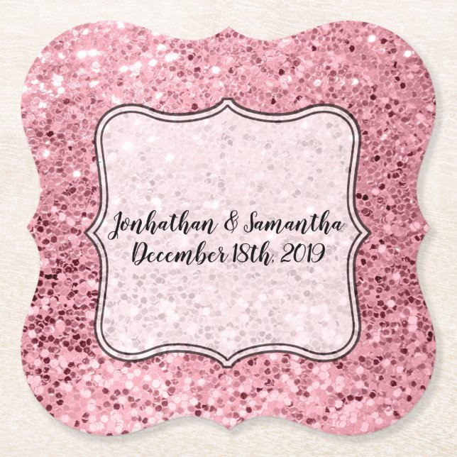 Drink Coasters Rose Gold Glitzer Untersetzer (Vorderseite)