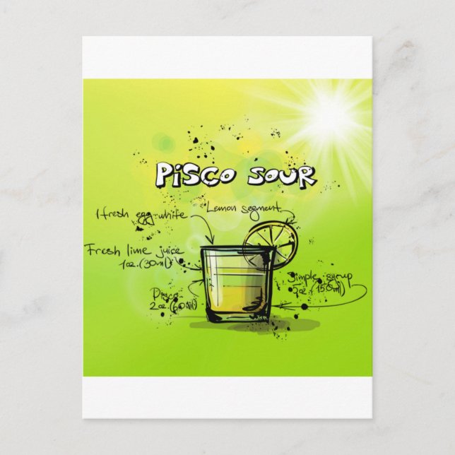 Drink Cocktail Rezept Postkarte (Vorderseite)