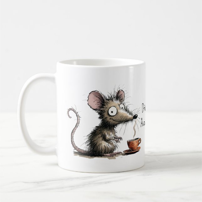 Drink Coffee. Avoid Humans. Scruffy Mouse Funny Kaffeetasse (Links)