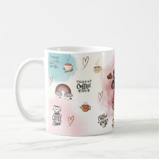 “Drink Coffee & Be Kind – Cute Aesthetic Pastel  Kaffeetasse