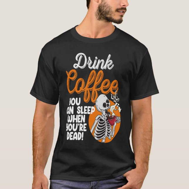 Drink Coffee You Can Sleep When Dead  Women Pirate T-Shirt (Vorderseite)