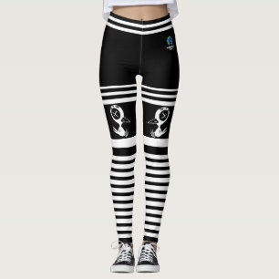 Drink Crow Stripped Leggings