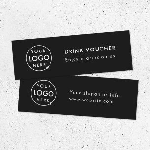 Drink-Gutschein Black Event Logo Card Mini Visitenkarte