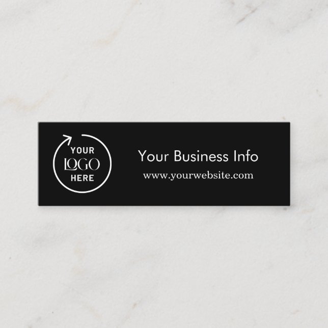 Drink-Gutschein | Minimalistisches Schwarz Mini Visitenkarte (Vorderseite)