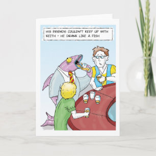 Drink like a fish greeting card karte