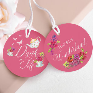 Drink Me Alice im Wunderland Vibranly Floral Teacu Geschenkanhänger