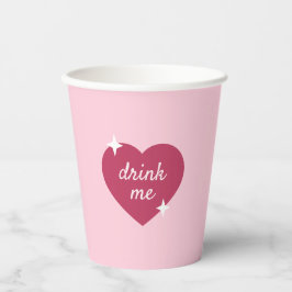 Drink Me Pink Retro Galentines Day Party  Pappbecher