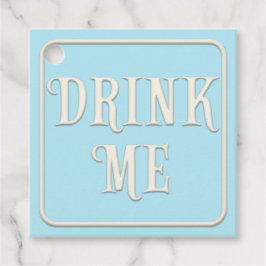 "Drink Me" Viktorianisch Tee Party Blue Square Cus Geschenkanhänger