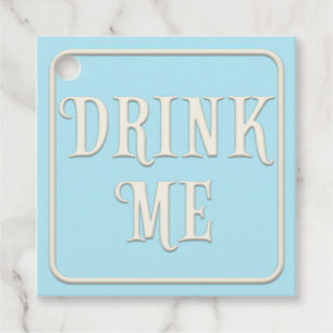 "Drink Me" Viktorianisch Tee Party Blue Square Cus Geschenkanhänger