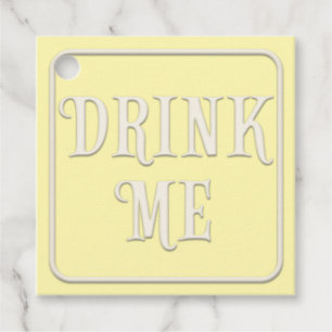 "Drink Me" Viktorianisch Tee Party Gelb Platz Geschenkanhänger