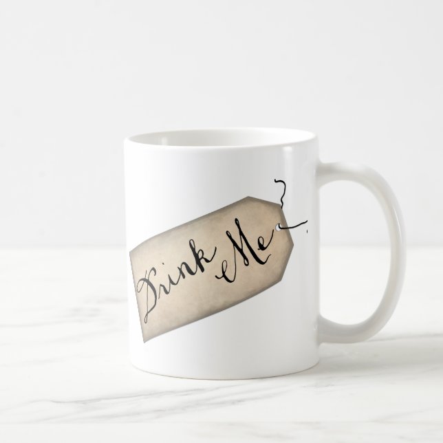 Drink Me Vintag Paper Tag Tasse (Rechts)
