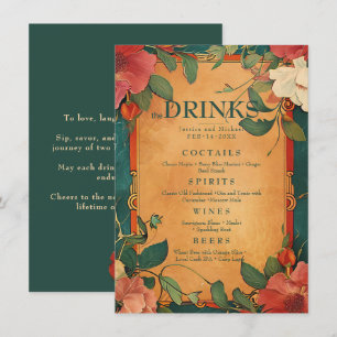💍 Drink Menü Rose Romance: Jugendstil-Splendor Menükarte