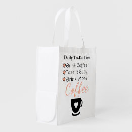 Drink more coffee peach wiederverwendbare einkaufstasche