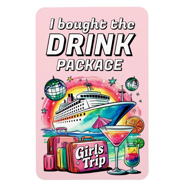 Drink Package Cruise Ship Stateroom Magnet (Vertikal)