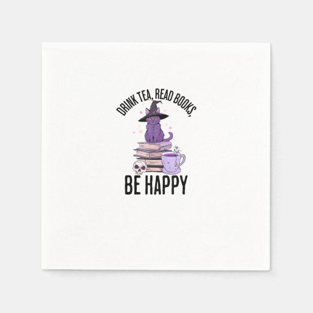 Drink Read Books Whimsigoth Halloween Design Serviette (Vorderseite)