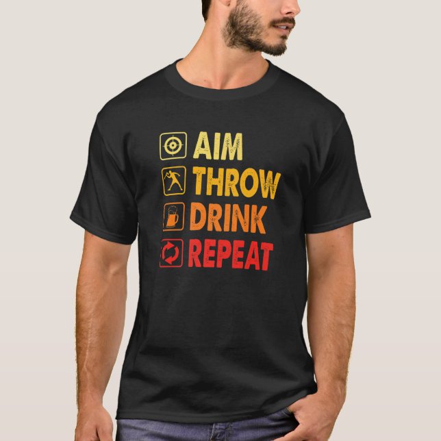 Drink Repeat   Axe Throwing Game Axe Throwing Spor T-Shirt (Vorderseite)