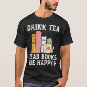 Drink Tee lesen Bücher glücklich sein Raglan Baseb