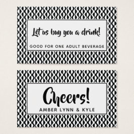 Drink Tickets für das Schwarz-Weiß-Retro-Muster