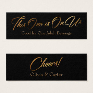 Drink Tickets, schlank, elegantes Gold-Script auf