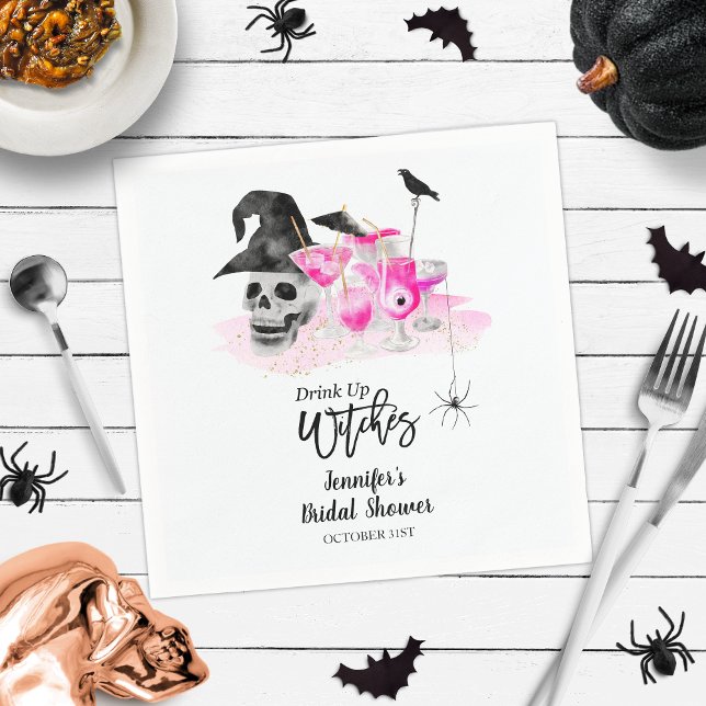 Drink Up Whitches Halloween Brautparty Napkins Serviette (Von Creator hochgeladen)
