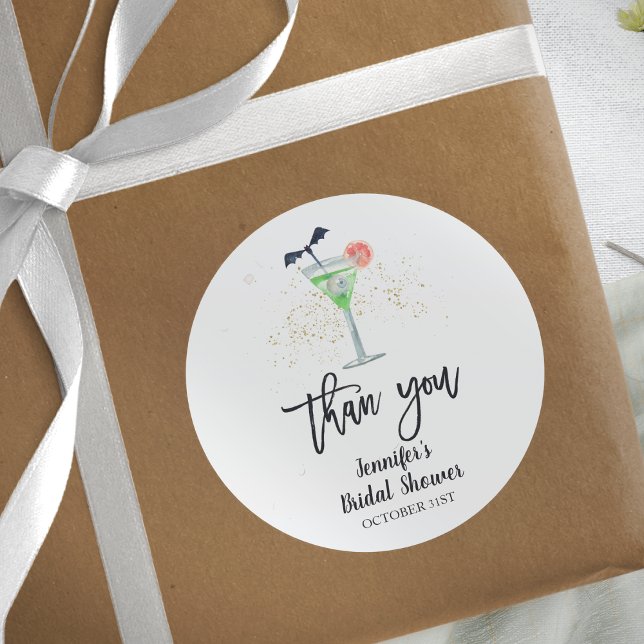 Drink Up Whitches Halloween Cocktail Brautparty Runder Aufkleber (Von Creator hochgeladen)