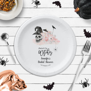 Drink up Whitches Pink Cocktail Brautparty Pappteller