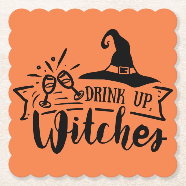 Drink Up Witches Simple Halloween  Untersetzer (Vorderseite)