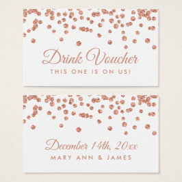 Drink Voucher Rose Gold Imitate Glitzer Confetti