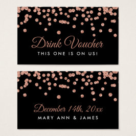 Drink Voucher Rose Gold Imitate Glitzer Confetti B