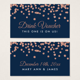 Drink Voucher Rose Gold Imitate Glitzer Confetti M