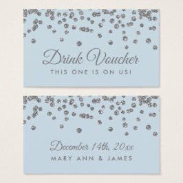 Drink Voucher Silver Imitate Glitzer Confetti Ice 