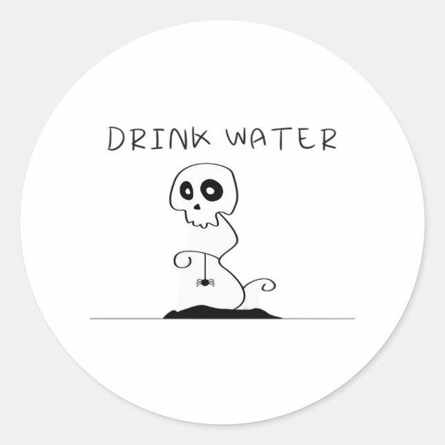 Drink Water - Eat Drink And Be Scary Retro Classic Runder Aufkleber (Vorderseite)