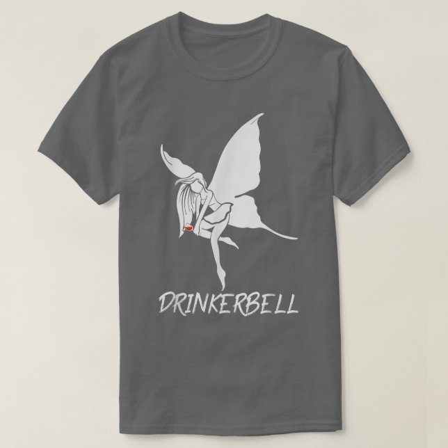 Drinkerbell Fairy Cool Wine Funny Drink Glas W T-Shirt (Design vorne)