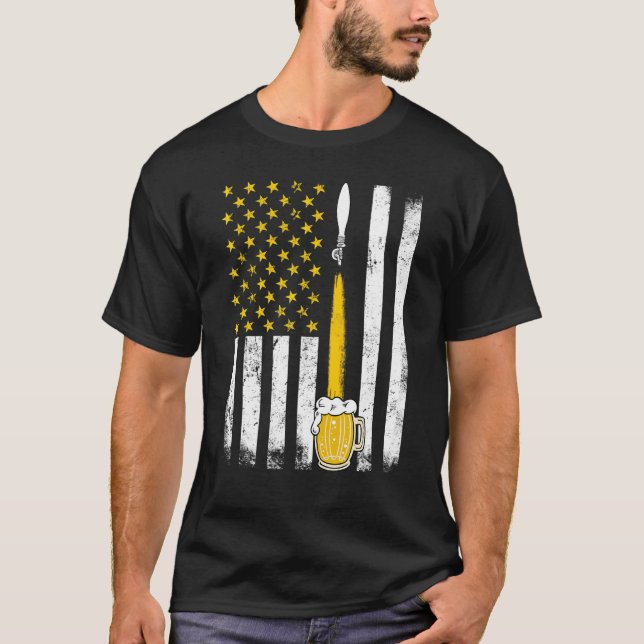 Drinkers 365 Craft Beer American Flag USA T-Shirt (Vorderseite)
