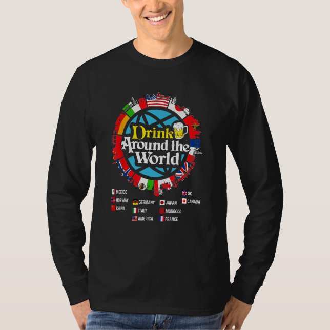 Drinkers Quote Adults Vacations Drinking Countries T-Shirt (Vorderseite)