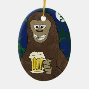 Drinkin Bigfoot Ornament (beidseitig)