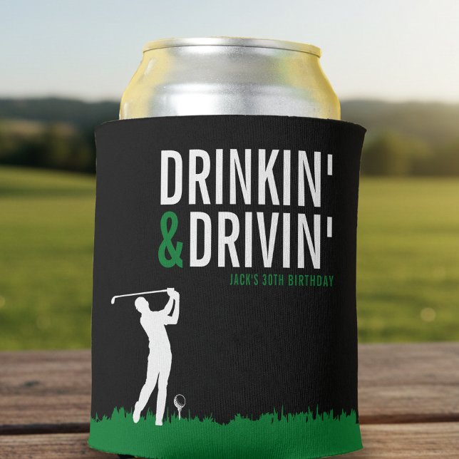 Drinkin' & Drivin' Adult Golf Birthday Party Black Dosenkühler (Drinkin' & Drivin' Adult Golf Birthday Party Can Cooler
)