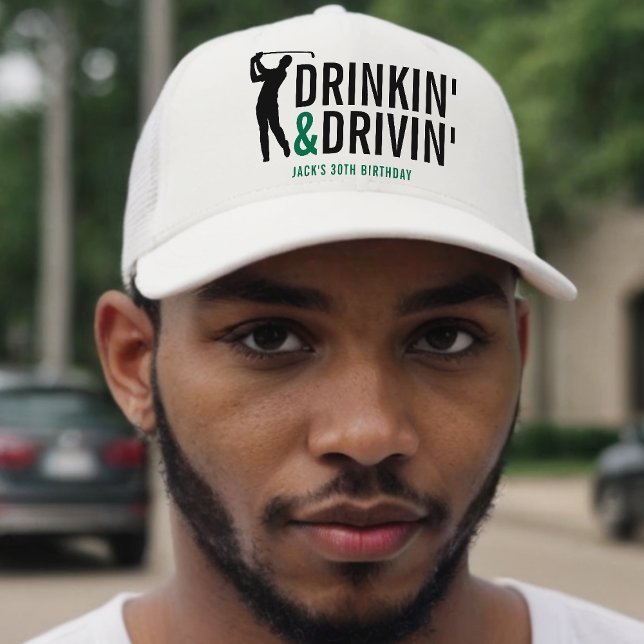 Drinkin' & Drivin' Adult Golf Club Truckerkappe (Drinkin' & Drivin' Adult Golf Club Funny Birthday Trucker Hat
)