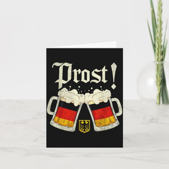 Drinking Vintage German Prost Men Women  Karte (Vorderseite)