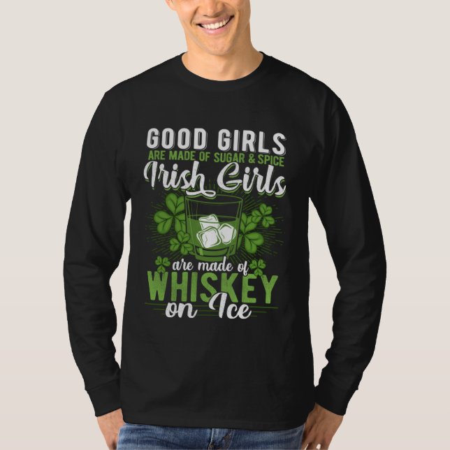 Drinking Wine St Patricks Day Whiskey Irish Ladies T-Shirt (Vorderseite)