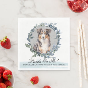 Drinks auf Me Australian Shepherd Pet Wedding Serviette