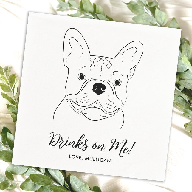 Drinks auf meiner eigenen französischen Bulldog-Ho Serviette (Von Creator hochgeladen)