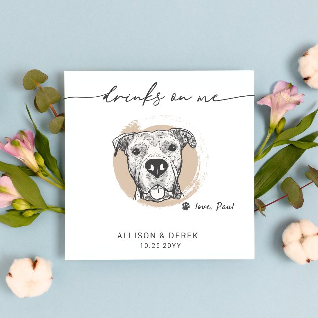 Drinks auf meiner modernen Haustier-Gesichtsausdru Serviette (Von Creator hochgeladen)