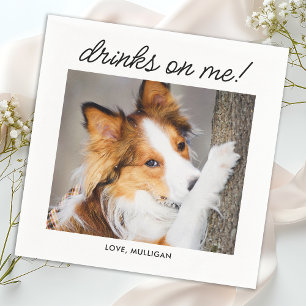 Drinks auf mir einfache Foto Spaß Niedliche Hunde Serviette