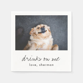 Drinks auf mir Niedlich Fun Foto Moderne Hunde Hoc Serviette