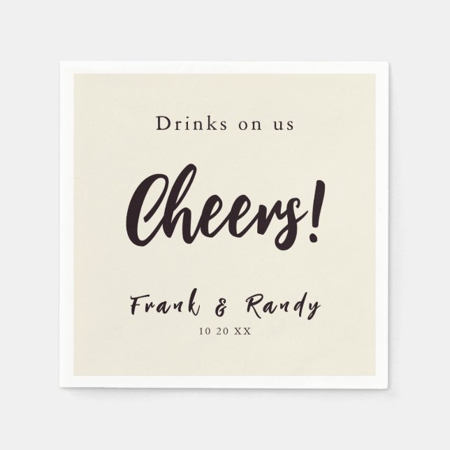 Drinks auf uns Gefallen einfache Minimalistische E Serviette (Vorderseite)