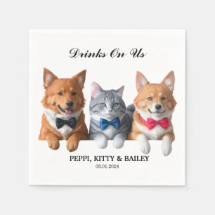 Drinks auf unserer Foto Spaß Hunde Katze Haustier Serviette