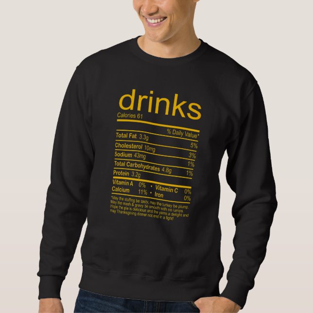 Drinks Ernährung Fakten Lebensmittel Erntedank Wei Sweatshirt (Vorderseite)
